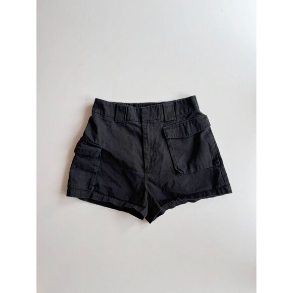 Aritzia TNA Black Cotton Twill High Rise Utility Cargo Shorts, Size M - Picture 1 of 13